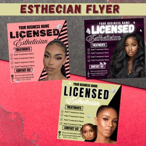 Kosmetikerin Flyer | Bearbeitbare Beauty Flyer Vorlage für Hautpflege, Haare oder Lash-Services | DIY Marketing Flyer | Digitaler Sofort Download