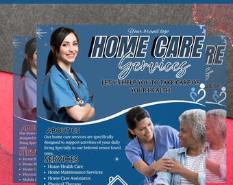 Home Care Service Flyer Template | Editable Canva Flyer | Senior Care Flyer | Nursing Service Flyer | Caregiver Business Template