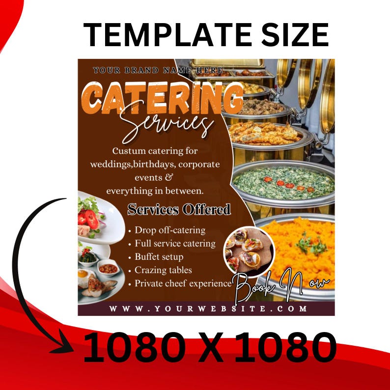 Editable Catering Flyer Template: Menu Design, Printable Marketing ...