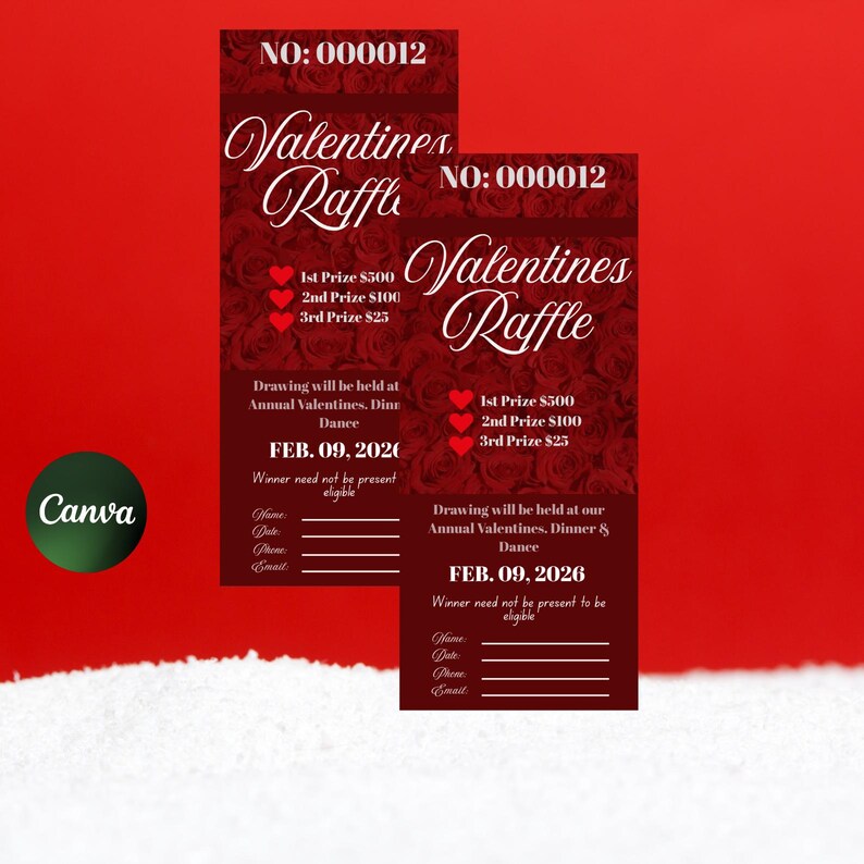 Editable Valentine Raffle Ticket Template, Editable Love Coupon Tickets ...