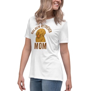 Chemise pour maman Golden Retriever - T-shirt pour amoureux des chiens - Joli cadeau pour maman chien - T-shirt rétro pour propriétaire d&#39;animal de compagnie - Vêtements pour amoureux des animaux pour femme