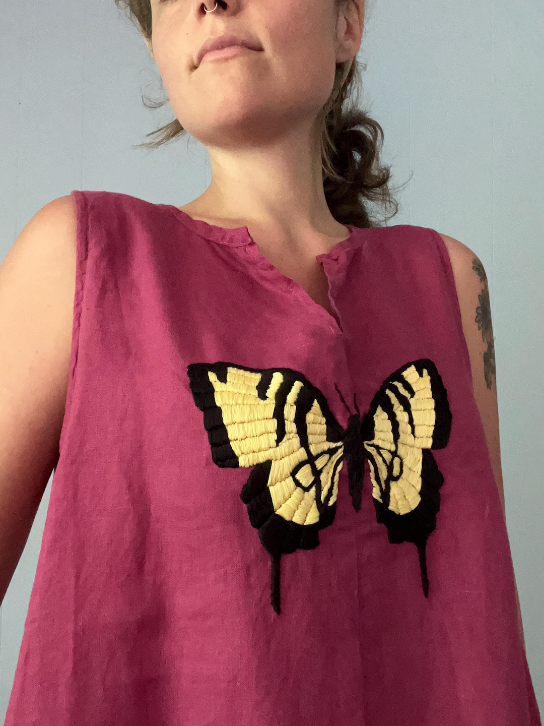 embroidered butterfly dress Oscar de la Renta Butterfly Embroidered Mini Dress
