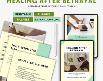 Healing After Betrayal Workbook | Digital Self-Help Journal for Rebuilding Trust, Boundaries & Emotional Wellness PDF