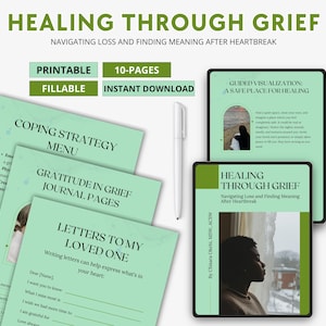 Healing Through Grief Workbook | Digital Journal for Loss Recovery, Self-Reflection & Emotional Wellness | Printable PDF