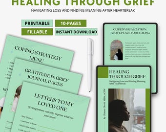Healing Through Grief Workbook | Digital Journal for Loss Recovery, Self-Reflection & Emotional Wellness | Printable PDF