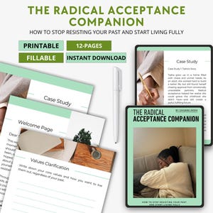 Radical Acceptance Workbook | Printable Journal for Emotional Healing & Letting Go | Inner Peace Digital Download