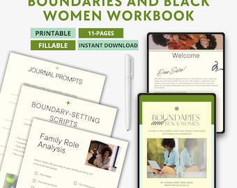 Boundaries and Black Women Workbook | Printable Self-Help Guide | Digital Download | Emotional Wellness for Women