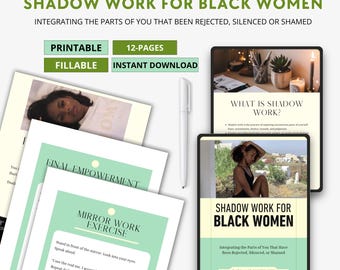 Shadow Work for Black Women | Printable Healing Journal | Digital Self-Discovery Workbook for Emotional Wellness
