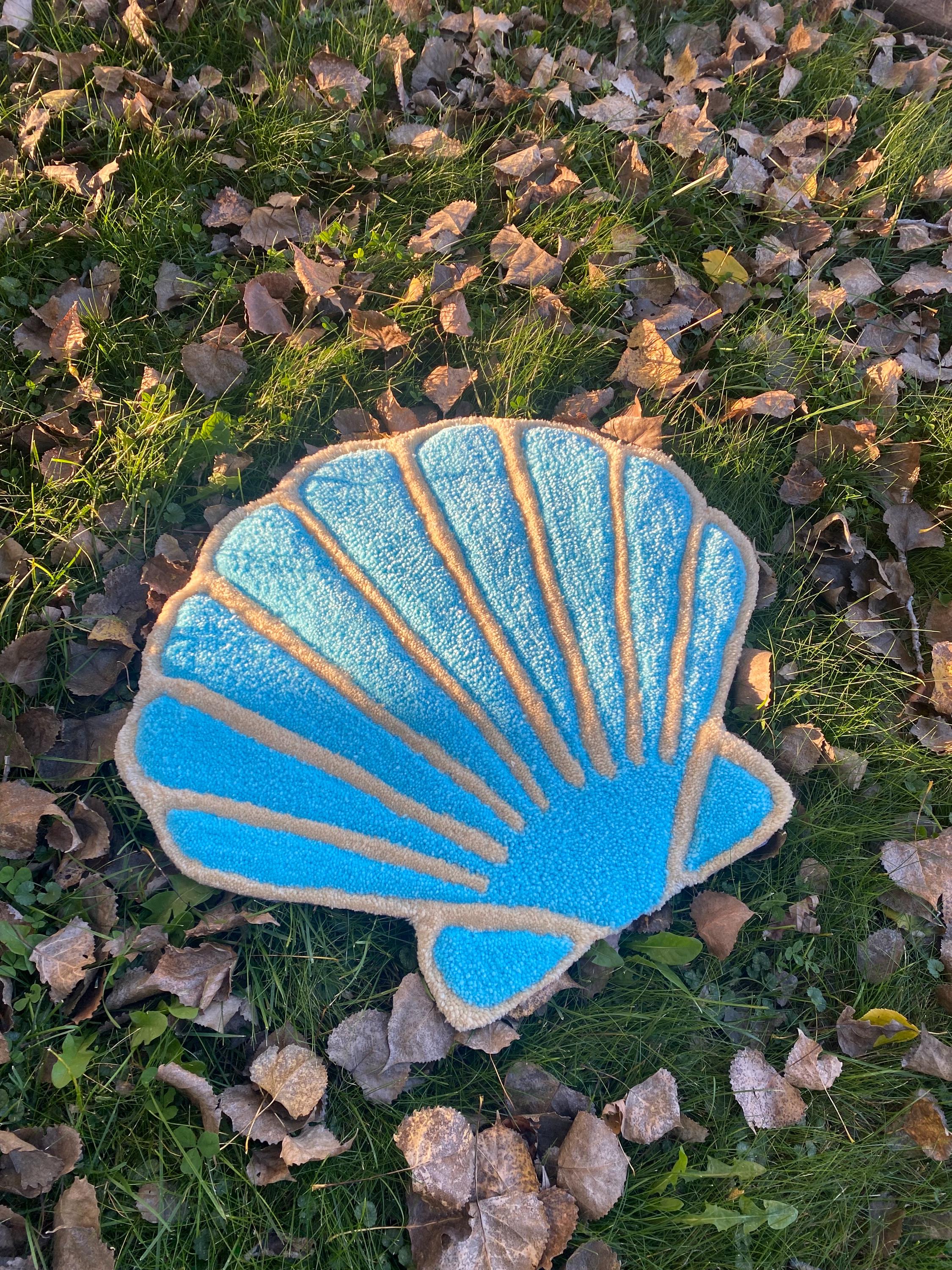 Seashell Oval Rug Hand-tufted Seashell Rug - Etsy