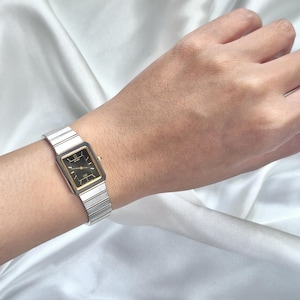 Citizen Exceed Tank Ladies Watch – Black Dial – Sapphire Crystal – Two-Tone • Near Mint •