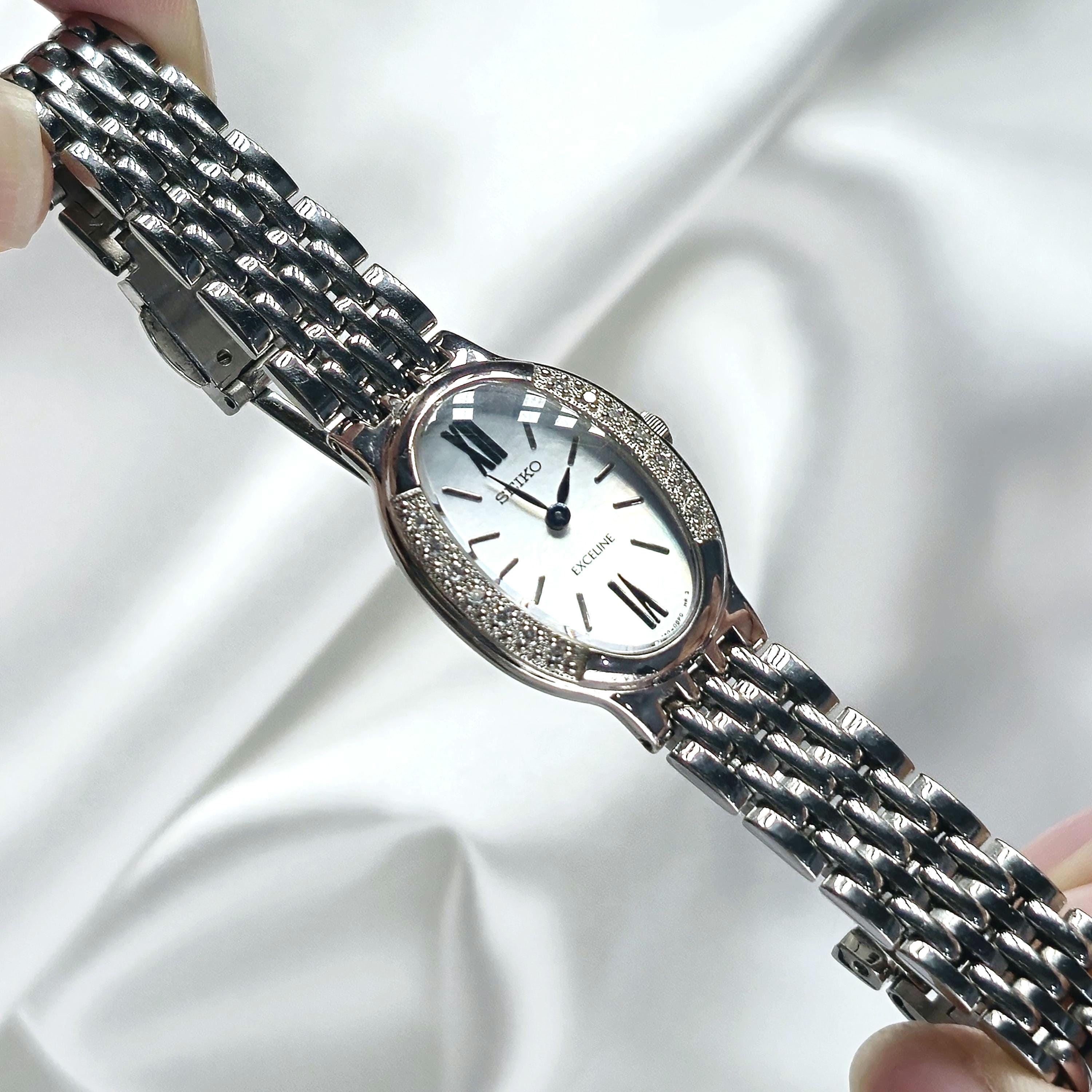 Vintage Standel Sapphire Crystal Women\'s Diamond Two Tone Homage Watch 2S4722 Vintage Tank Watch / Gold Watch / Blue Sister / Ladies  main image 2