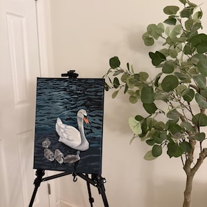 Mother Swan | Original Acrylic Canvas Painting