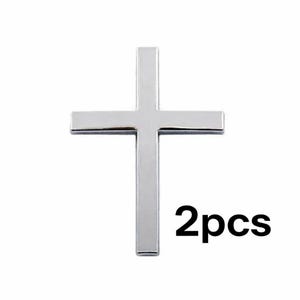 3D Metal Cross Car Emblem 2pcs- Waterproof Alloy Decoration