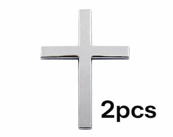 3D Metal Cross Car Emblem 2pcs- Waterproof Alloy Decoration