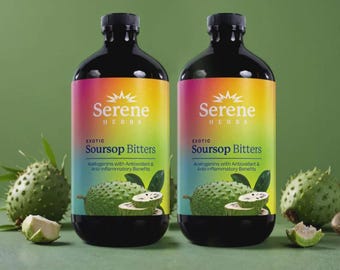 Serene Herbs, soursop Bitter liquid Organic Herbal Guanabana detox.(2 Bottles)