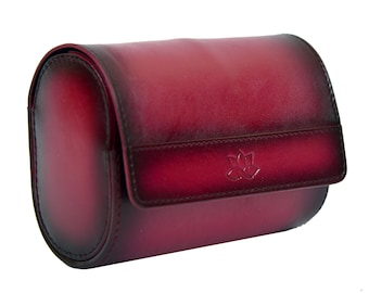 Handcrafted Leather Watch Box: Travel Watch Roll, Luxury Gift