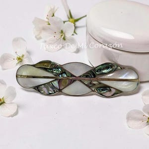 VTG Art Deco Mexico Sterling Silver 925 Grape Leaf Hair Barrette Taxco 0.9oz Wedding Silver Hair Barrettes for Women for sale | eBay main image 2