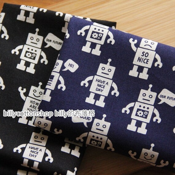 Items similar to m272_55 robot fabrics cotton linen fabrics Half