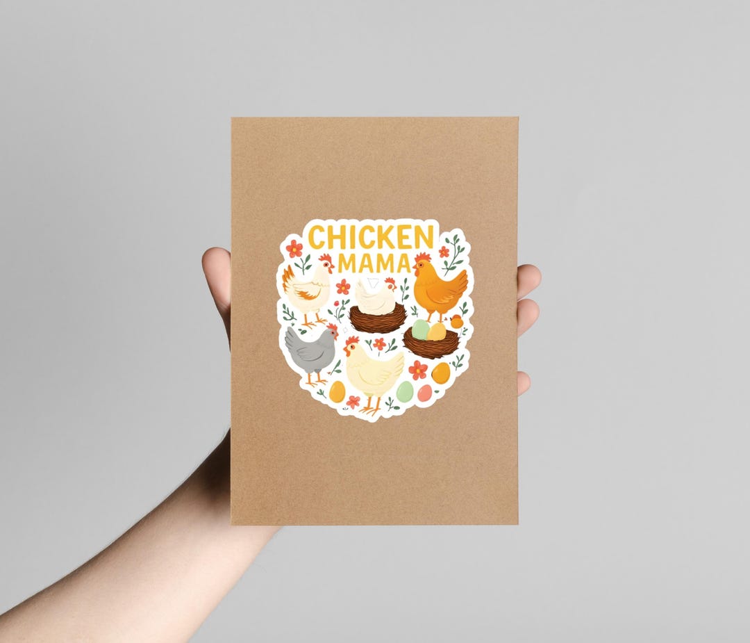 Chicken Mama Sticker: Waterproof Vinyl Decal for Laptop, Water Bottle ...
