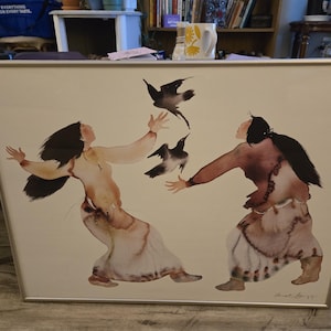 Framed Carol Grigg print &quot;Learning the Song&quot; (few dings, price reflects condition).