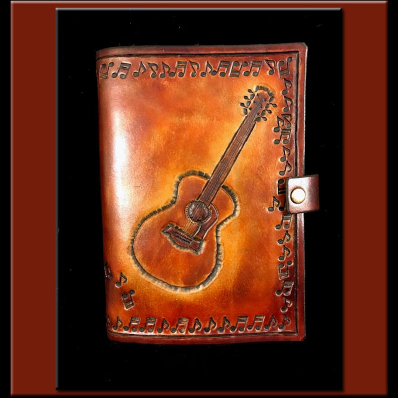 GUITAR COMPOSER'S EDGE Music Scoring Journal A Beautifully Hand Crafted Medium Size Leather Journal Perfect for Writing your Great Songs image 1