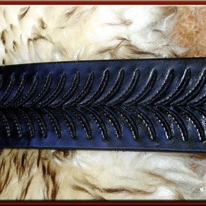 Black SNAKEBACK BELT & Matching BUCKLE. Expertly Hand Crafted. image 6