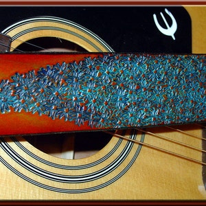 ASTER GARDEN DESIGN Guitar Strap A Simple and Beautifully Hand Dyed, Hand Crafted Leather Guitar Strap image 1