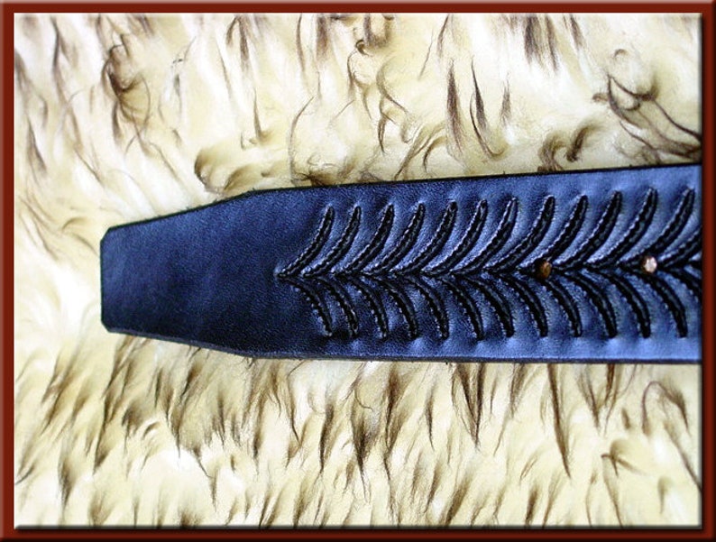 Black SNAKEBACK BELT & Matching BUCKLE. Expertly Hand Crafted. image 3