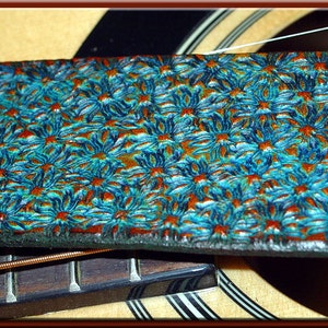 ASTER GARDEN DESIGN Guitar Strap A Simple and Beautifully Hand Dyed, Hand Crafted Leather Guitar Strap image 4