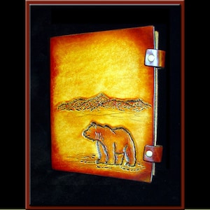 CALIFORNIA BEAR JOURNAL A Beautifully Hand Tooled & Crafted Full Size Leather Journal image 1