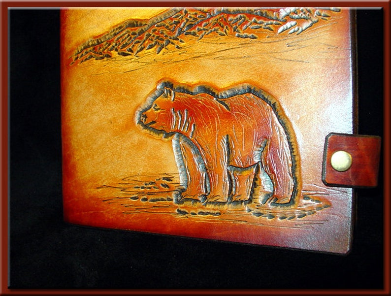 CALIFORNIA BEAR JOURNAL A Beautifully Hand Tooled & Crafted Full Size Leather Journal image 6