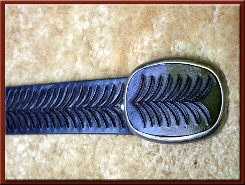 Black SNAKEBACK BELT & Matching BUCKLE. Expertly Hand Crafted. image 1