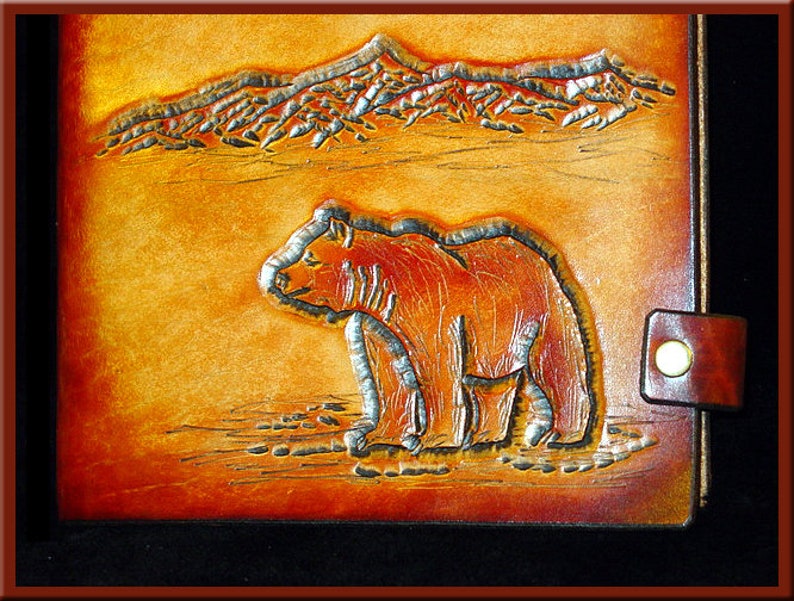 CALIFORNIA BEAR JOURNAL A Beautifully Hand Tooled & Crafted Full Size Leather Journal image 5