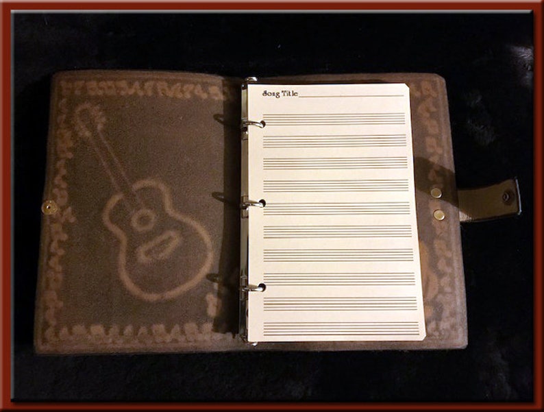 GUITAR COMPOSER'S EDGE Music Scoring Journal A Beautifully Hand Crafted Medium Size Leather Journal Perfect for Writing your Great Songs image 5