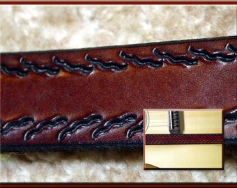 The CEO Design - A Beautifully Hand Tooled, Hand Crafted Leather Guitar Strap