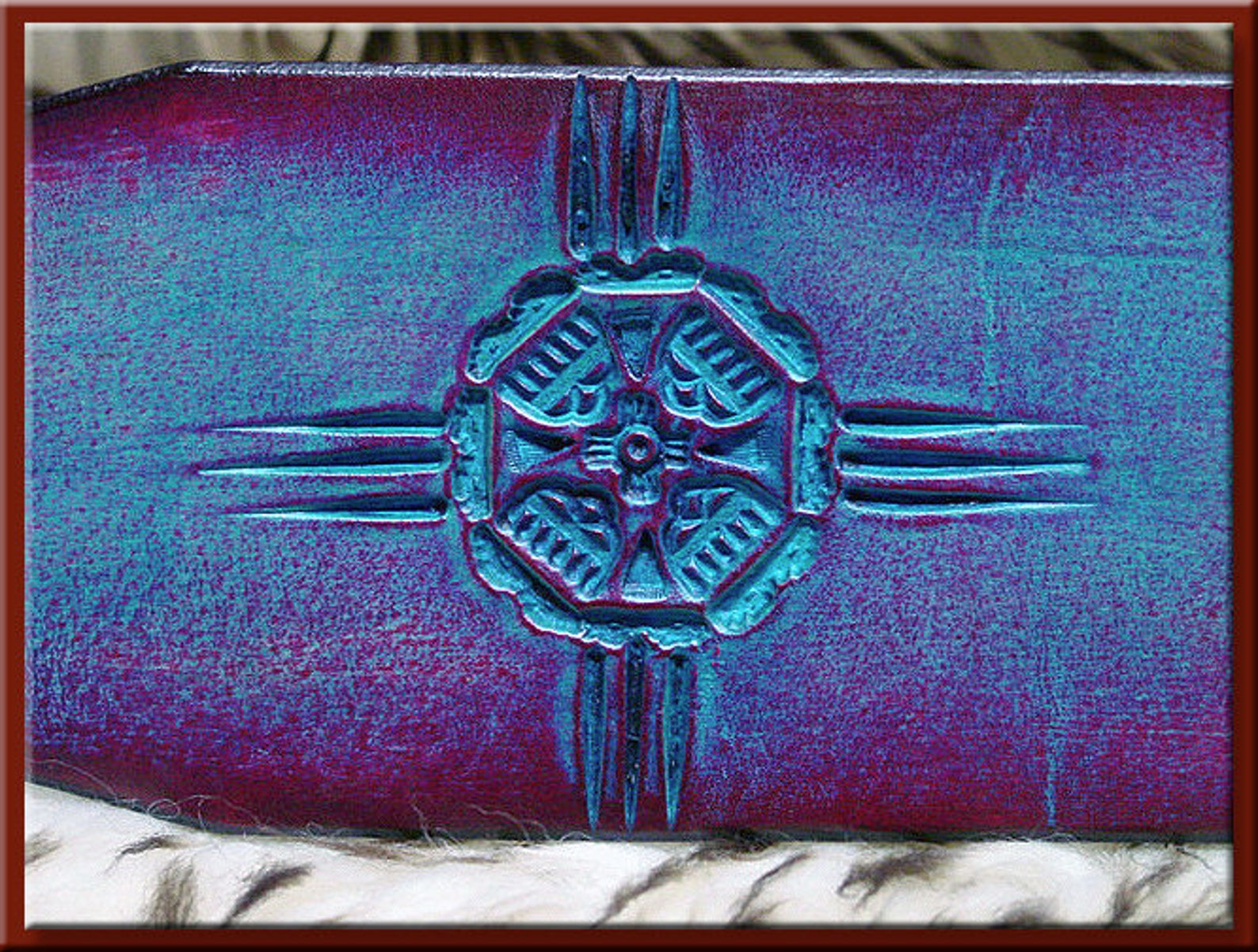 NAVAHO SUN SYMBOL Design A Beautifully Hand Tooled Hand Etsy