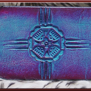 NAVAHO SUN SYMBOL Design • A Beautifully Hand Tooled, Hand Crafted Leather Guitar Strap