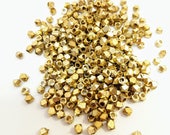 2mm Brass Beads, diamond cut, seamless, spacer beads, india, brass beads, beads for macrame, macrame necklace, loose beads, bulk, mala beads