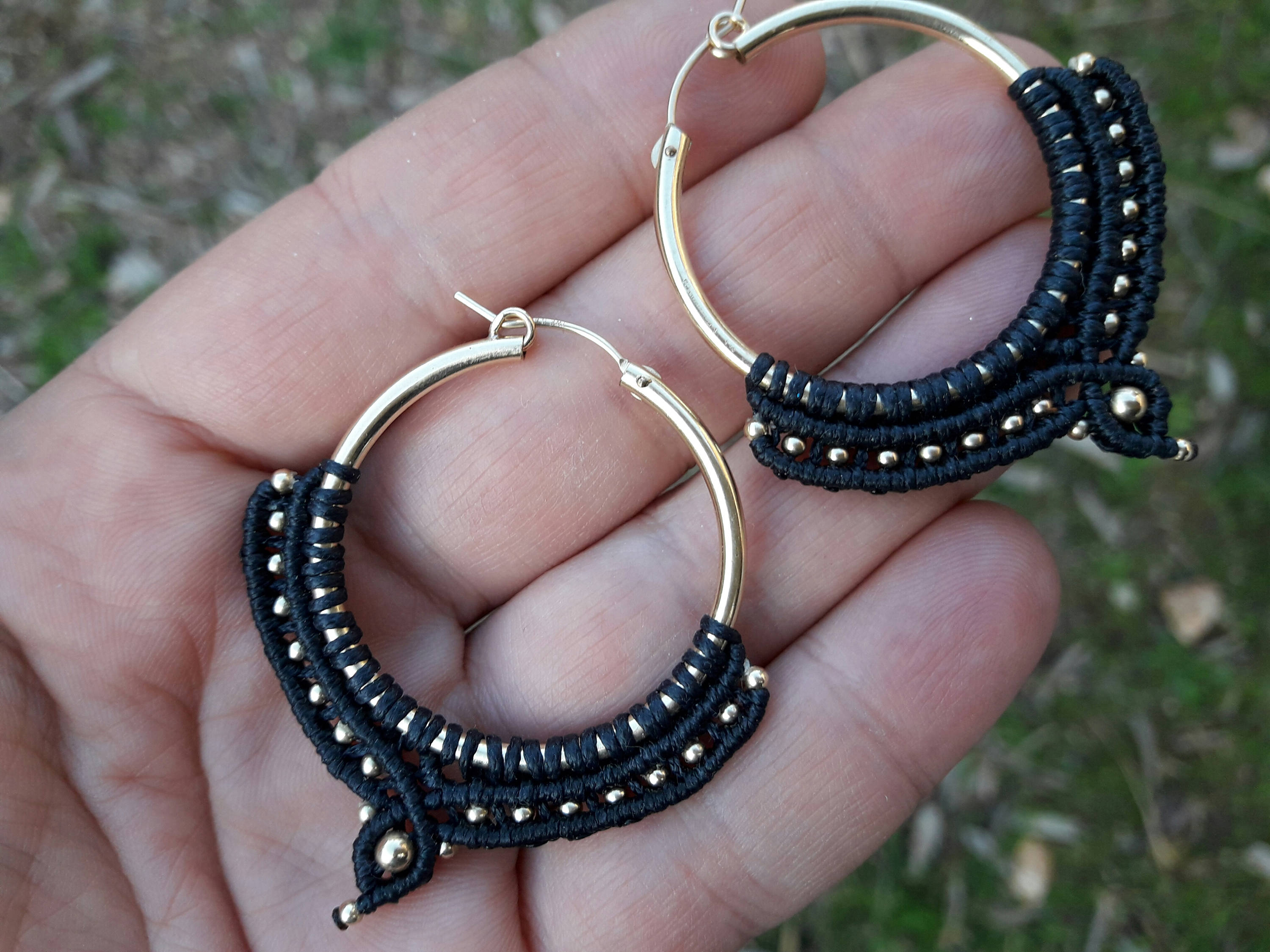 Tribal wooden hoop earrings Outlet