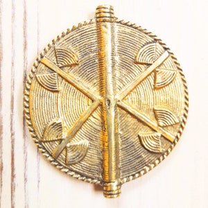 Großer Amulett-Anhänger aus Messing im afrikanischen Stil, 50 x 55 mm, ethnisches Schmuckzubehör
