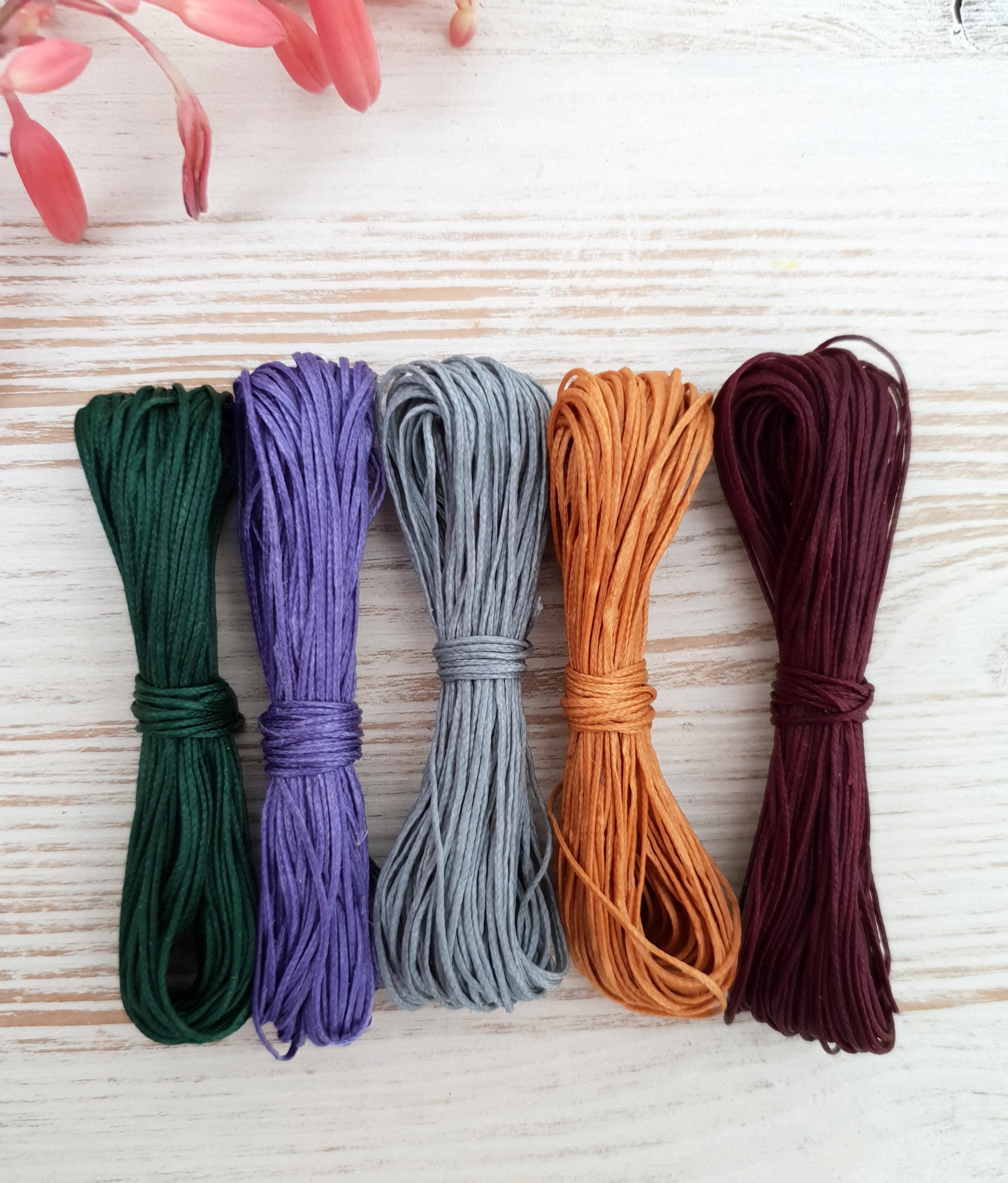 Waxed Polyester Macrame Cord 0.8mm 50 meters Pack Flat Etsy