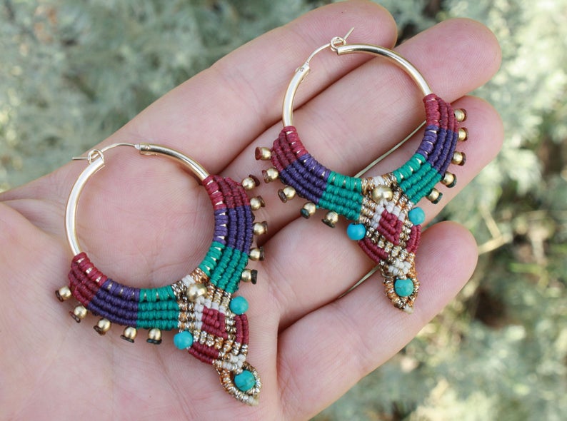 large tribal hoop earrings