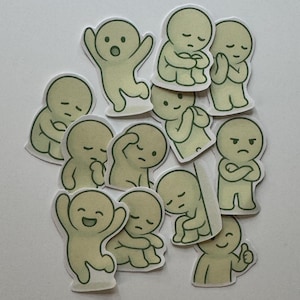 Cute Smiski Stickers - Set of 12 Stickers for Laptop, Water Bottle, Planner, Scrapbooks, Journals, and More!