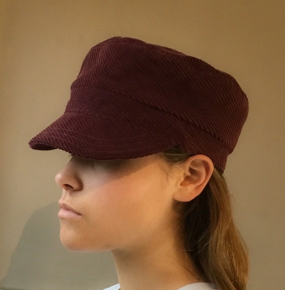 Burgundy Corduroy Fisherman Cap - Etsy 