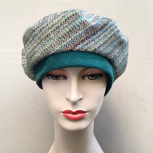 Green Wool and Corduroy Beret Made From Recycled Fabric - Etsy
