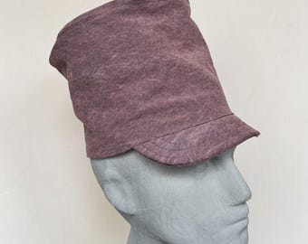 Slouchy fisherman cap/Handmade Tall crown hat/recycled denim fabric/sustainable clothing