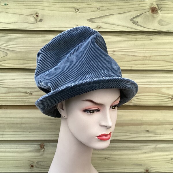 Unconstructed corduroy top hat, slouchy top hat