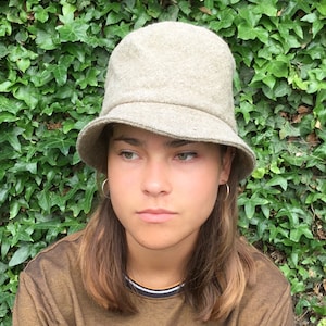 Rustic linen summer bucket hat