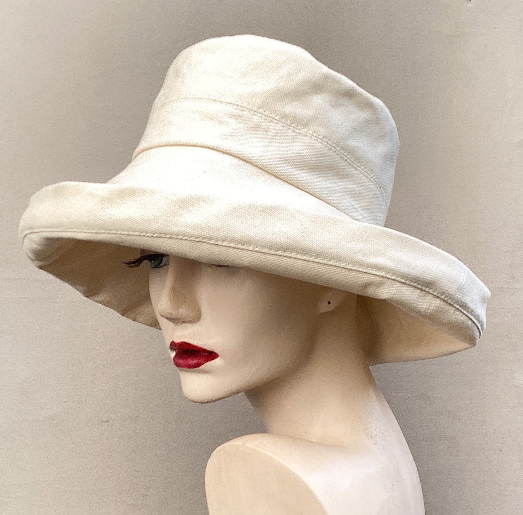 Wide Brim Sun Hat Cotton Canvas Sun Hat Handmade Sun Hat for Etsy