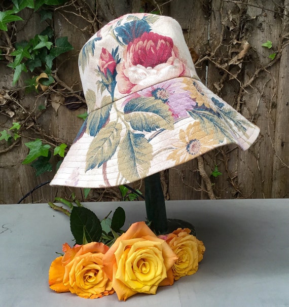 Wide Brim Vintage Floral Cotton and 